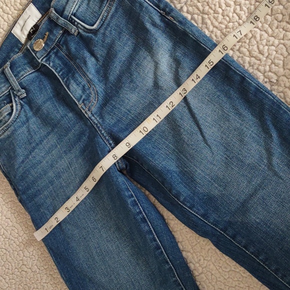 Current/Elliott Size 25 Joey High Rise Straight Destroyed Knee Modal Blend Jeans - Picture 6 of 12
